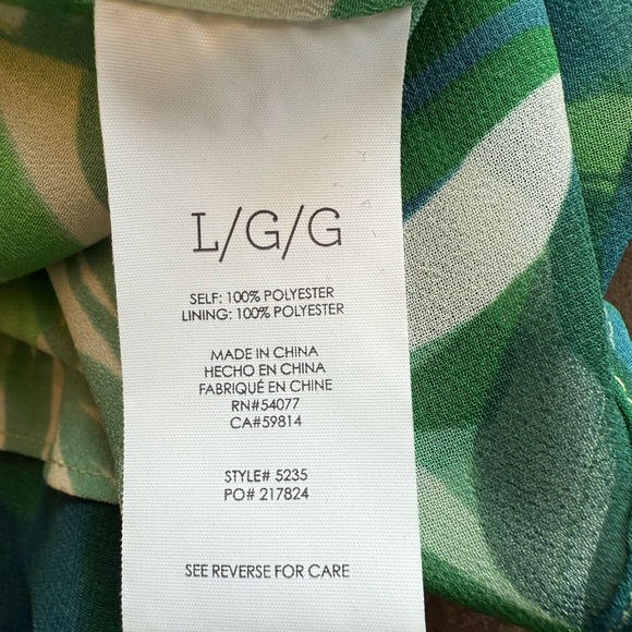 Cabi Green Leaf Print Sleeveless Dress - Picture 9 of 10